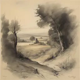a landscape by Heinrich Kley