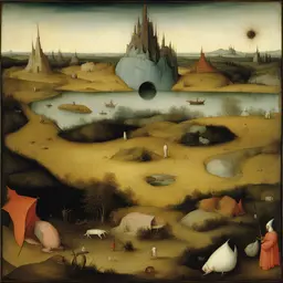 a landscape by Hieronymus Bosch
