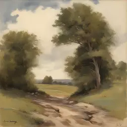 a landscape by James Montgomery Flagg