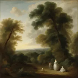 a landscape by Jean-Antoine Watteau
