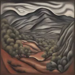a landscape by José Clemente Orozco