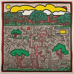a landscape by Keith Haring