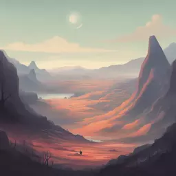 a landscape by Kurzgesagt