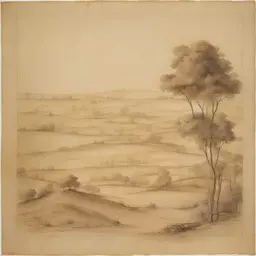 a landscape by Leonardo Da Vinci