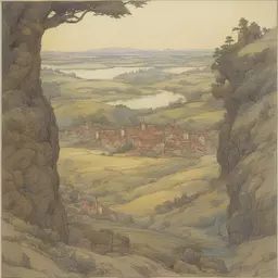 a landscape by M.W. Kaluta