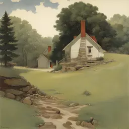 a landscape by Norman Rockwell