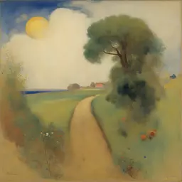 a landscape by Odilon Redon