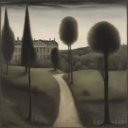 a landscape by Paul Delvaux