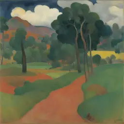 a landscape by Paul Gauguin