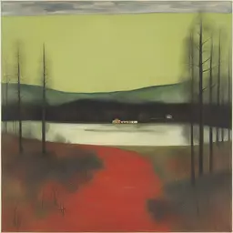 a landscape by Peter Doig