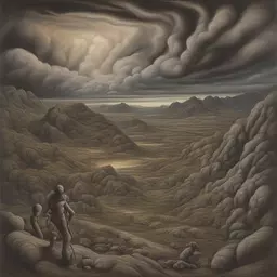 a landscape by Peter Howson