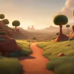 a landscape by Pixar