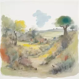 a landscape by Quentin Blake