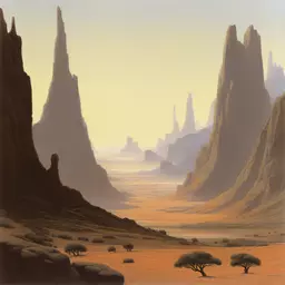 a landscape by Ralph McQuarrie