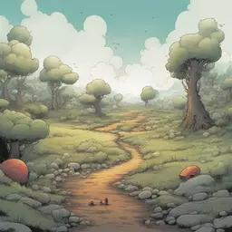 a landscape by Skottie Young