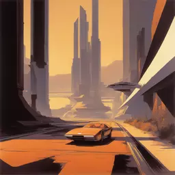 a landscape by Syd Mead