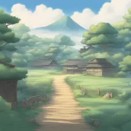 a landscape by Toei Animations