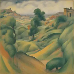 a landscape by Umberto Boccioni