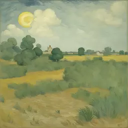 a landscape by Vincent Van Gogh