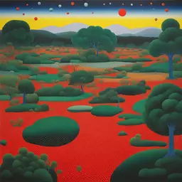 a landscape by Yayoi Kusama