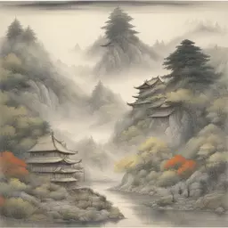 a landscape by Yoshitaka Amano