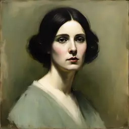portrait of a woman by Abbott Handerson Thayer