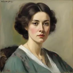 portrait of a woman by Abram Efimovich Arkhipov
