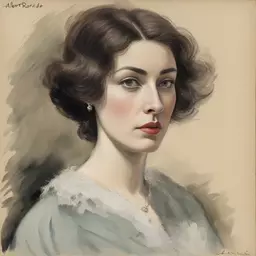portrait of a woman by Albert Robida