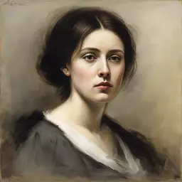 portrait of a woman by Aleksey Savrasov