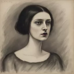 portrait of a woman by Alfred Kubin