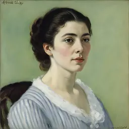 portrait of a woman by Alfred Sisley
