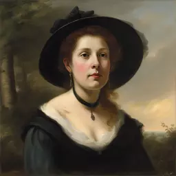 portrait of a woman by Andreas Achenbach