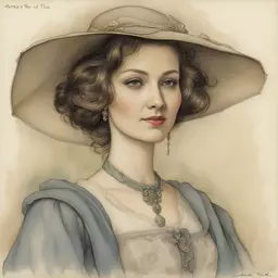 portrait of a woman by Anton Pieck