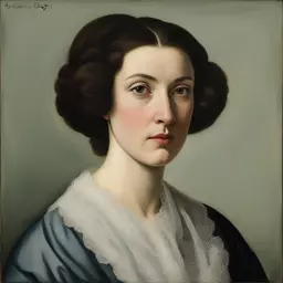 portrait of a woman by Antonio Donghi