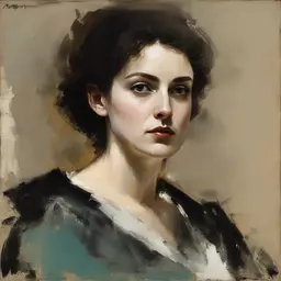 portrait of a woman by Antonio Mancini