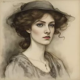 portrait of a woman by Arthur Rackham