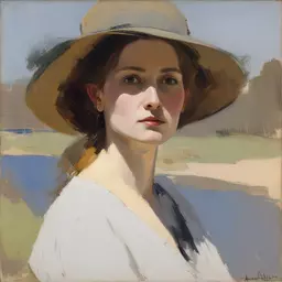 portrait of a woman by Arthur Streeton