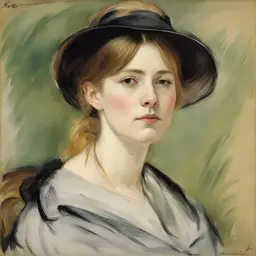 portrait of a woman by Berthe Morisot