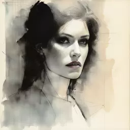 portrait of a woman by Bill Sienkiewicz