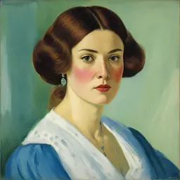 portrait of a woman by Boris Kustodiev