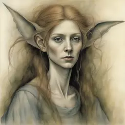portrait of a woman by Brian Froud