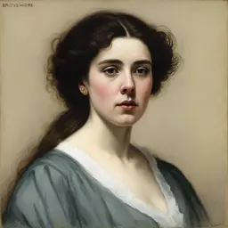 portrait of a woman by Briton Rivière