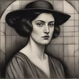 portrait of a woman by C. R. W. Nevinson