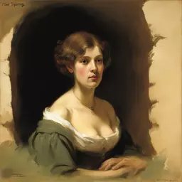 portrait of a woman by Carl Spitzweg