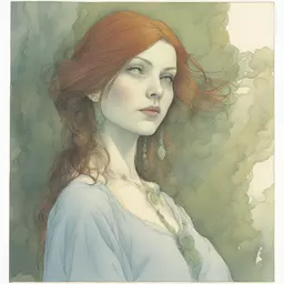 portrait of a woman by Charles Vess