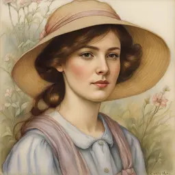 portrait of a woman by Cicely Mary Barker