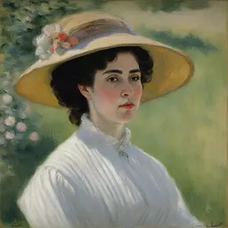 portrait of a woman by Claude Monet