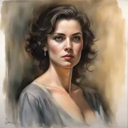 portrait of a woman by Dave Dorman