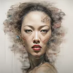 portrait of a woman by David Choe