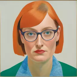 portrait of a woman by David Hockney